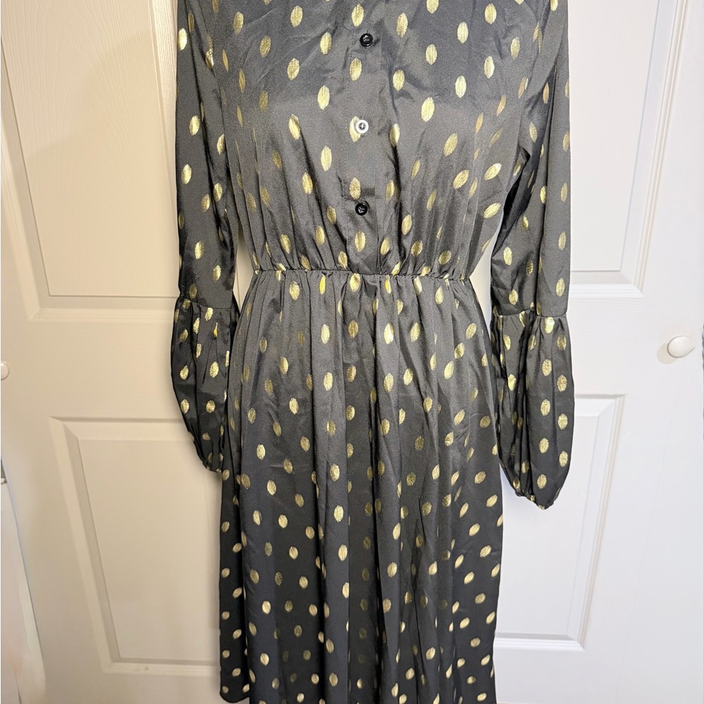 SHEIN Gray Dress with Gold Dots
